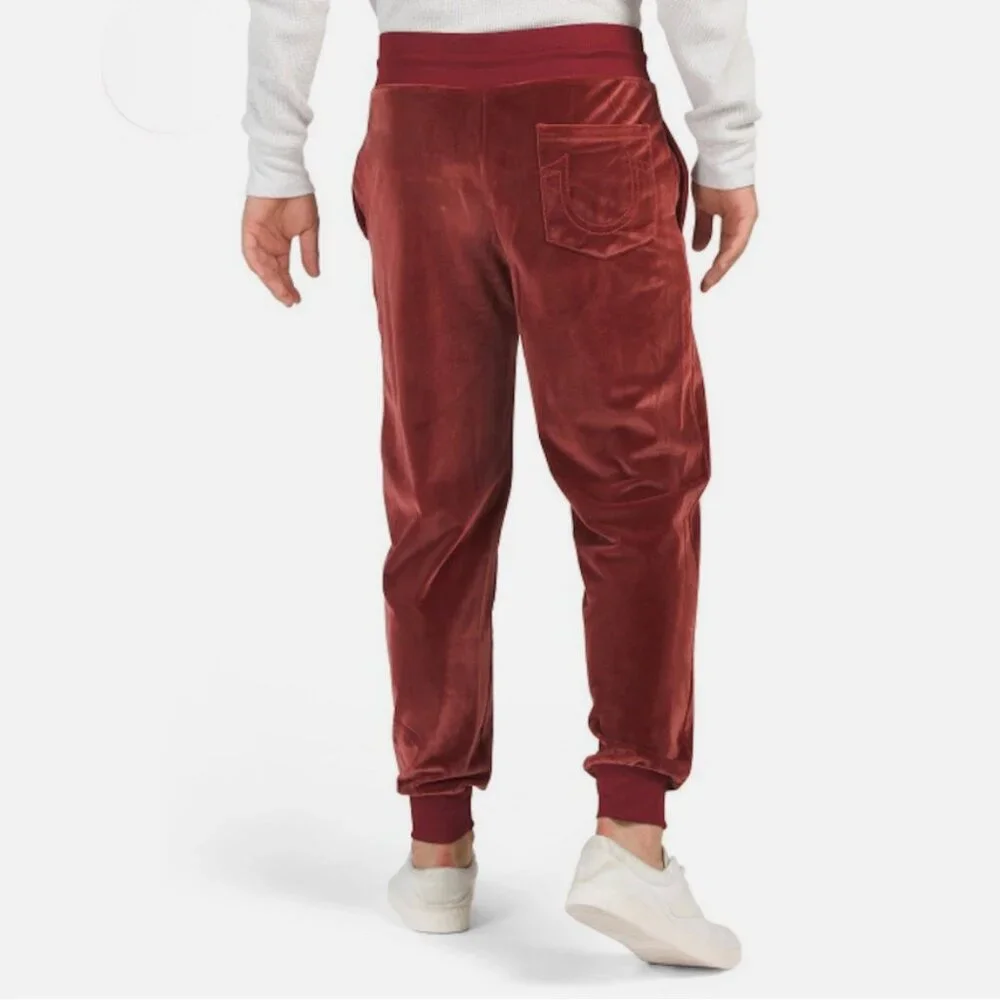 True Religion Velour Logo Branded Joggers